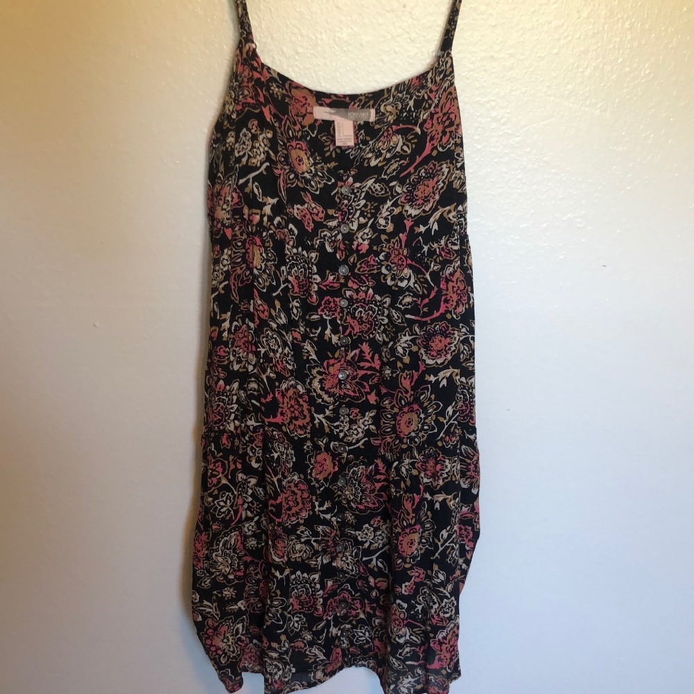 Floral button up sun dress